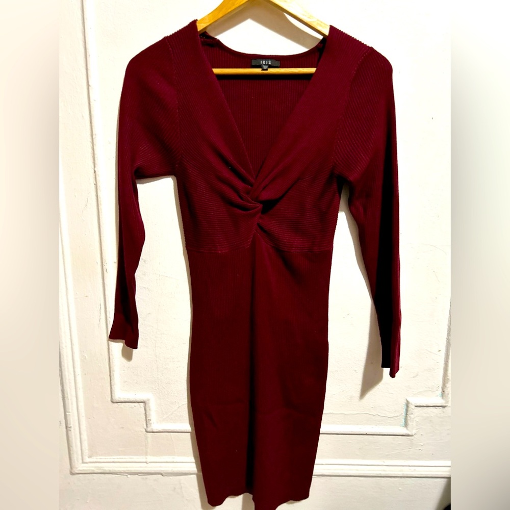 Midi burgundy dress